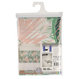 RIDEAU DE DOUCHE BLANC OISEAUX 180 CM AVEC 12 ANNEAUX