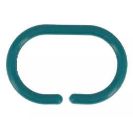 SET DE 12 ANNEAUX DE DOUCHE BLEU CANARD EN POLYPROPYLÈNE