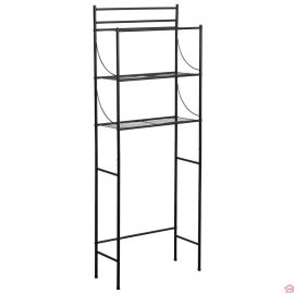 MEUBLE METAL 3 TABLETTES POUR TOILETTES - NOIR