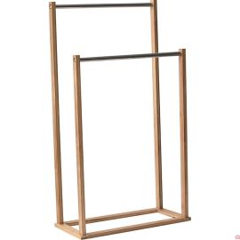 PORTE SERVIETTES 2 BARRES ACIER INOXYDABLE BAMBOU