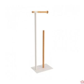 DEROULEUR ET RESERVE PAPIER WC METAL BLANC - BAMBOU