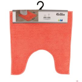 TAPIS CONTOUR WC PLOYESTER 45X50CM - CORAIL ORANGE