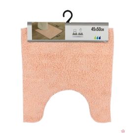 TAPIS CONTOUR WC PLOYESTER 45X50CM - ROSE POUDRE