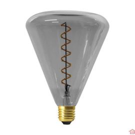 AMPOULE PYRAMIDE LED SPIRALE TEINTÉ GRIS 19 CM