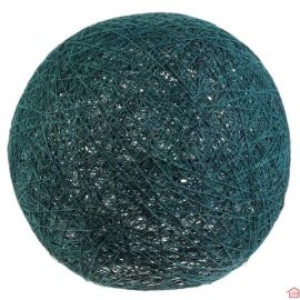 LAMPE BOULE TRÉSSÉE À SUSPENDRE / POSER D 30 CM BLEU
