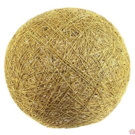LAMPE BOULE TRÉSSÉE À SUSPENDRE / POSER D 30 CM MOUTARDE