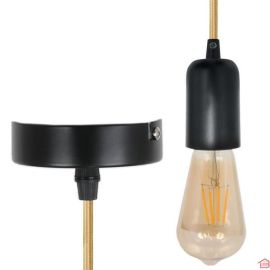 LAMPE SUSPENSION VINTAGE NOIR MAT H 9CM