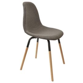 CHAISE SCANDINAVE EN TISSU GRIS FONCÉ PHENIX