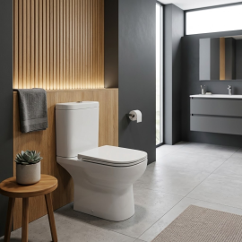 PACK WC COMPLET BLANC EN PORCELAINE VITRIFIÉE AVEC ABATTANT ET MÉCANISME OLYMPIA AMOR