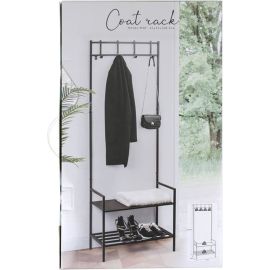 MEUBLE PORTE MANTEAU SUR PIED EN MÉTAL AVEC ÉTAGÈRE ET RANGE CHAUSSURES SWEET HOME 170 X 61 X 33 CM
