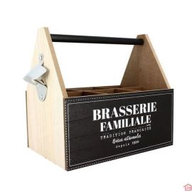 RACK EN BOIS POUR 6 BOUTEILLES AVEC DECAPSULEUR INTEGRE