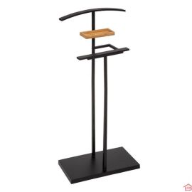 VALET EN METAL NOIR/BAMBOU H 114.5 CM