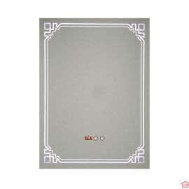 MIROIR LED SDB AVEC HEURE 80X60 CM