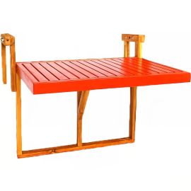 TABLE DE BALCON RABATTABLE EN BOIS D’ACACIA TERRACOTTA 60X40.5 CM