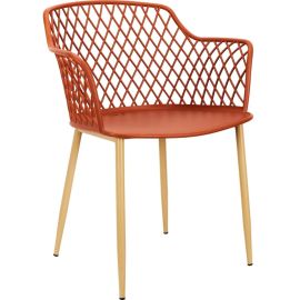 FAUTEUIL D’EXTÉRIEUR DESIGN EN MÉTAL ET PLASTIQUE COULEUR TERRACOTTA MODÈLE MALAGA
