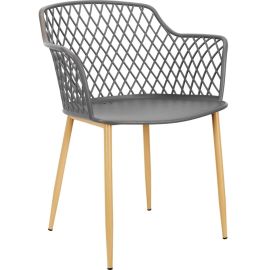 FAUTEUIL D’EXTÉRIEUR MALAGA GRIS EN PLASTIQUE ET MÉTAL