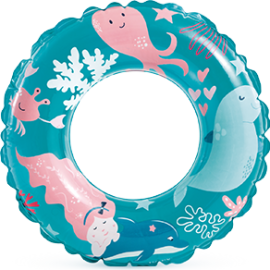 BOUÉE GONFLABLE ENFANT 61 CENTIMÈTRES TRANSPARENTE MOTIF OCÉAN