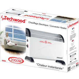 CHAUFFAGE ÉLECTRIQUE CONVECTEUR 2000 W AVEC THERMOSTAT RÉGLABLE TECHWOOD TCG 2001