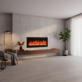 CHEMINÉE ÉLECTRIQUE R'PUR ENCASTRABLE ET MURALE 152 CM AVEC TÉLÉCOMMANDE