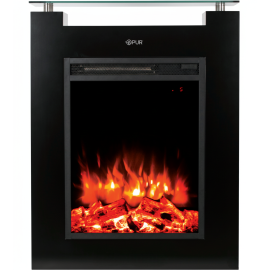 MEUBLE CHEMINÉE ÉLECTRIQUE EN BOIS AVEC VITRE R’PUR FLAMMES RÉALISTES 68x17x87,5 CM