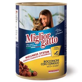 ALIMENT HUMIDE POUR CHATS EN MORCEAUX AU LAPIN 405 G MORANDO