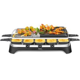 APPAREIL À RACLETTE PIERRADE INOX ET DESIGN 10 COUPELLES 3 EN 1