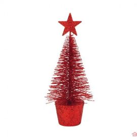 SAPIN DÉCORATIF ROUGE 15 CM