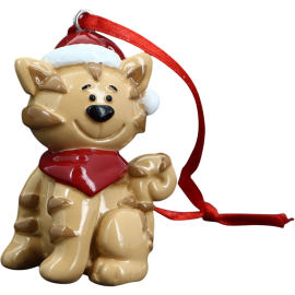 SUSPENSION CHIEN ET CHAT EN POLYRESINE HAUTEUR 6 CM DÉCORATION DE NOËL FESTIVE