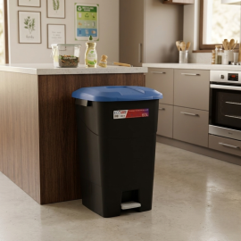 POUBELLE À PÉDALE EN POLYPROPYLÈNE 60 LITRES 400 X 430 X 645 MM POUR CUISINE BUREAU ET USAGE PROFESSIONNEL TAYG