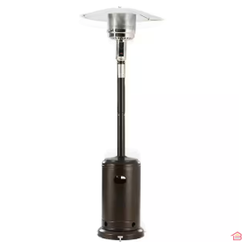 PARASOL CHAUFFANT DE TERRASSE MARRON GAZ PROPANE BUTANE 13 KW AVEC ROULETTES FSD-A/M