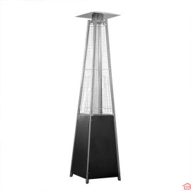 PYRAMIDE CHAUFFANTE DE TERRASSE NOIRE GAZ PROPANE BUTANE 13 KW AVEC TUBE EN VERRE FSD-C/N