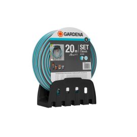 TUYAU CLASSIC GARDENA 20M AVEC PORTE TUYAU MURAL