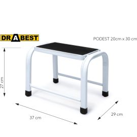 MARCHEPIED DOMESTIQUE EN ACIER 1 MARCHE ANTIDÉRAPANTE 150 KILOGRAMMES DRABEST
