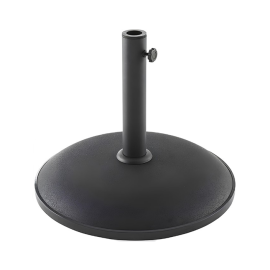 SOCLE DE PARASOL ROND EN BÉTON 15 KG NOIR AVEC TUBE EN ACIER