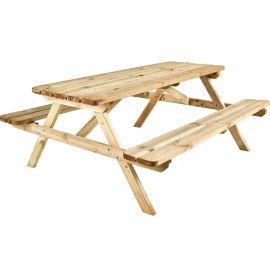 TABLE PIQUE-NIQUE EN BOIS PLIABLE POUR 6 PERSONNES 180 X 166 X 75 CM