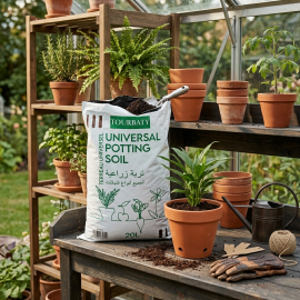 TERREAU UNIVERSEL TOURBATY 20L COMPOST NATUREL ET FIBRES D’EUCALYPTUS ENRICHI EN ENGRAIS ORGANIQUE