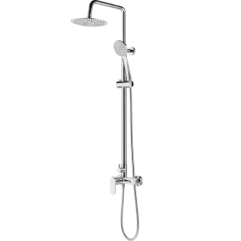 COLONNE DE DOUCHE LYON MONOLEVEUR AVEC BARRE EXTENSIBLE ET POMMEAU ROND CHROMÉ 25CM
