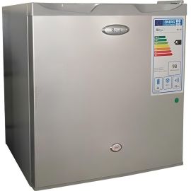 MINI BAR ARGENTÉ 45 LITRES AVEC PORTE RÉVERSIBLE ET RÉGLAGE DE TEMPÉRATURE