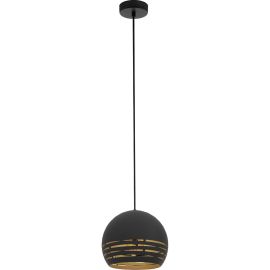 SUSPENSION EN ACIER NOIR ET OR CAMASTRA POUR AMPOULE E27 Ø225 MM