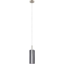 SUSPENSION MODERNE EN ACIER NICKEL MAT ABAT-JOUR EN VERRE FUMÉ NOIR TRANSPARENT MODÈLE SELVINO