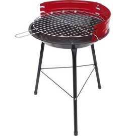 BARBECUE ROND CHARBON DE BOIS 33 CM NOIR ET ROUGE