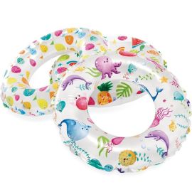 BOUÉE GONFLABLE 61 CM POUR ENFANTS DE 6 À 10 ANS IMPRIMÉ COLORÉ