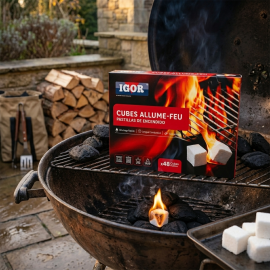 ALLUME FEU SOLIDE 48 CUBES ALLUMAGE RAPIDE LONGUE DURÉE