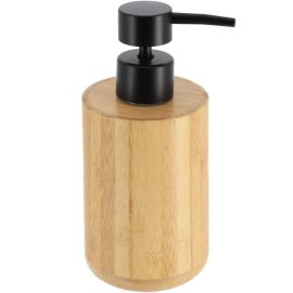 DISTRIBUTEUR EN BAMBOU ROND AVEC POMPE NOIRE 200 ML