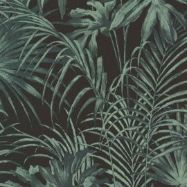 PAPIER PEINT FEUILLAGE VERT NOIR