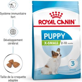 ALIMENT SEC COMPLET CROQUETTES POUR CHIOT DE TRÈS PETITE RACE ROYAL CANIN X SMALL PUPPY 500 GR