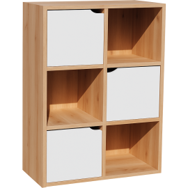 MEUBLE DE RANGEMENT POLYCUBES NEWTON AVEC 3 NICHES ET 6 PORTES 60X30X90 CM