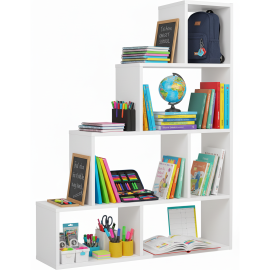 ÉTAGÈRE ESCALIER BLANCHE 100 X 22 X 120 CM EN BOIS MODERNE