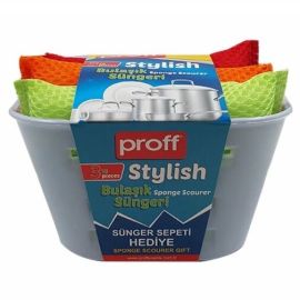 ÉPONGE ÉLÉGANTE 3 PIÈCES AVEC PANIER À PIQUETS