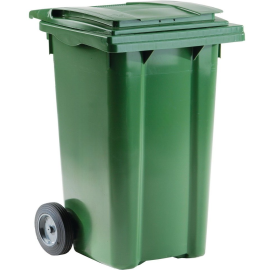 POUBELLE 360 LITRES SUR 2 ROUES EN POLYÉTHYLÈNE COULEUR VERTE